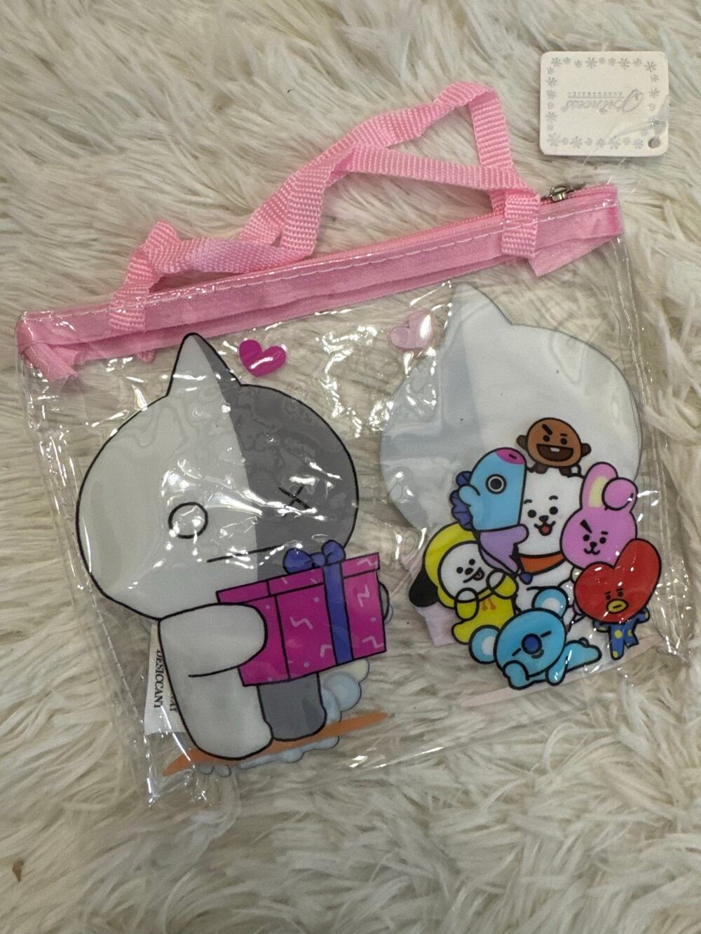 BT21 VAn and friends Pencil pouch make up bag clear pouch zipper handle